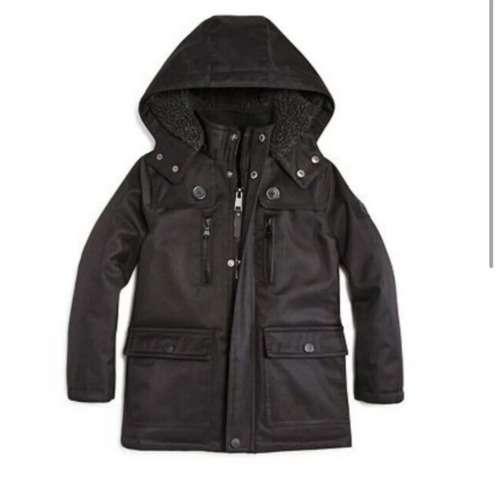 Urban Republic Baby Boy Faux Fur Lined Ballistic Parka Black Size 12 Months